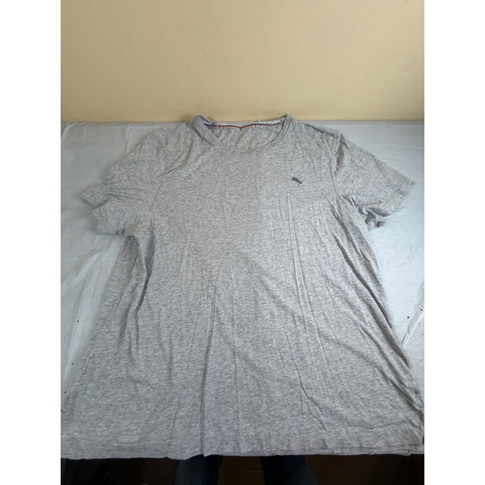 Tommy Bahama Mens XL Heather Gray Cotton Modal Marlin Logo‎ Short Sleeve T-Shirt